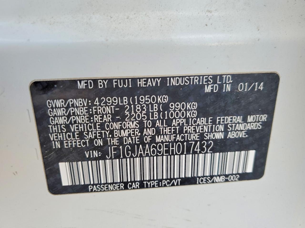 2014 SUBARU IMPREZA photo 13