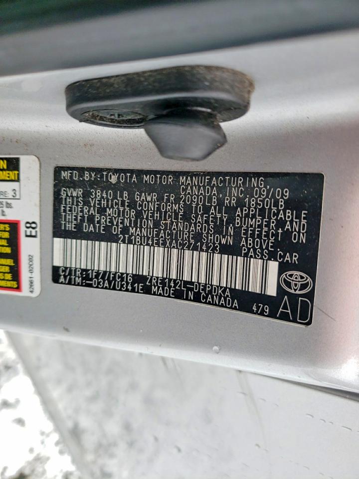 2010 TOYOTA COROLLA BASE photo 12