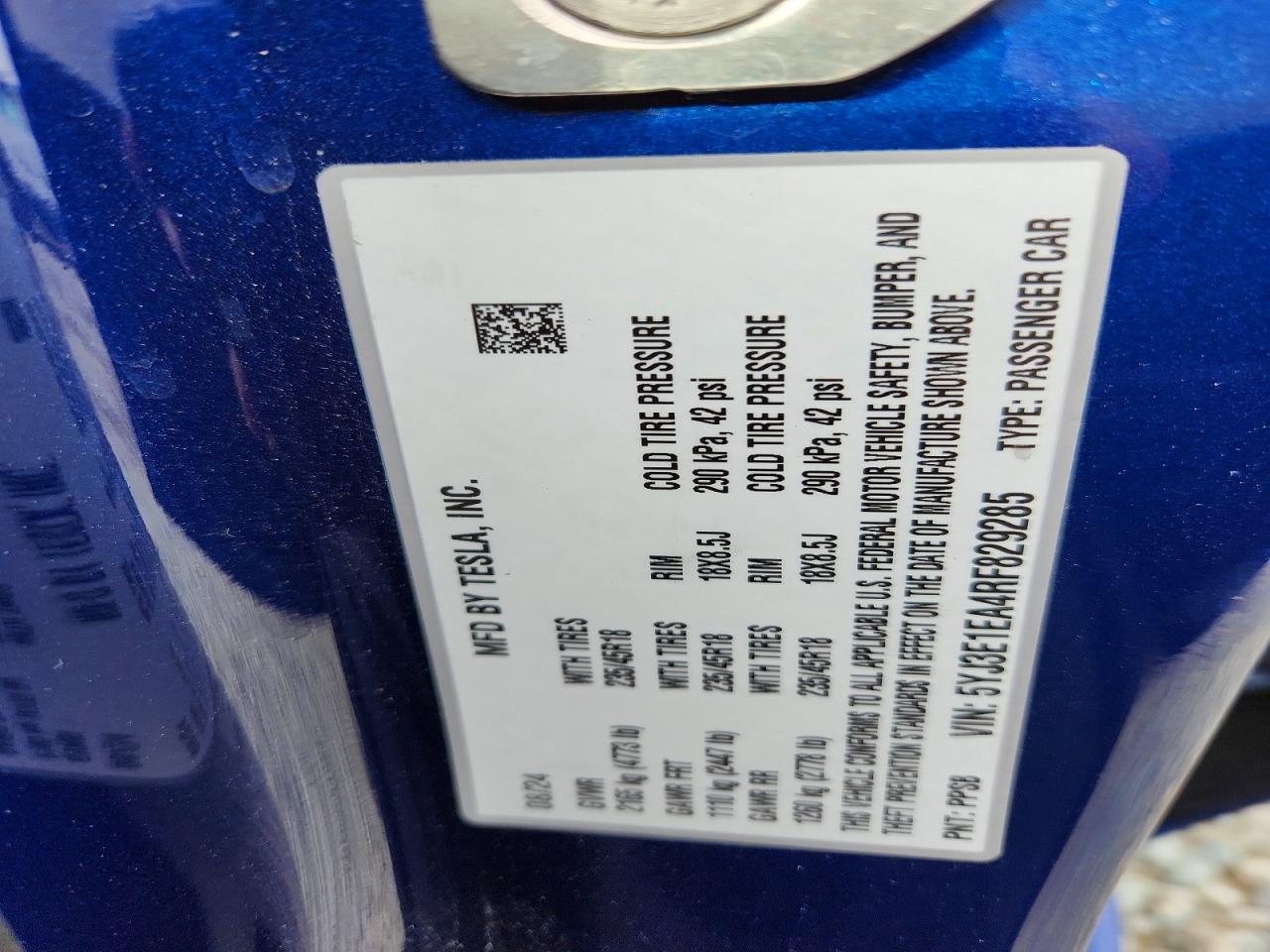 2024 TESLA MODEL 3 photo 12