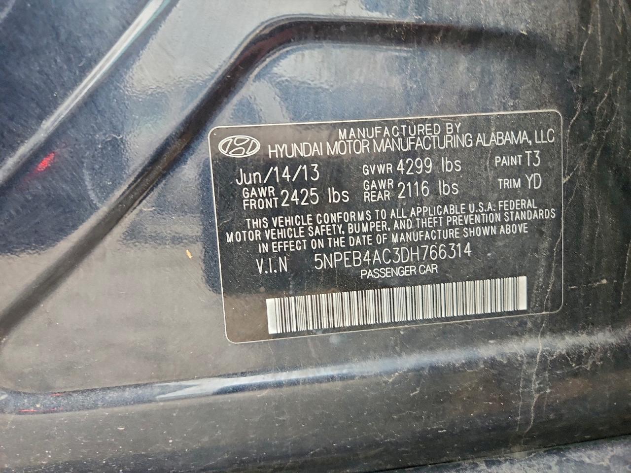 2013 HYUNDAI SONATA GLS photo 13