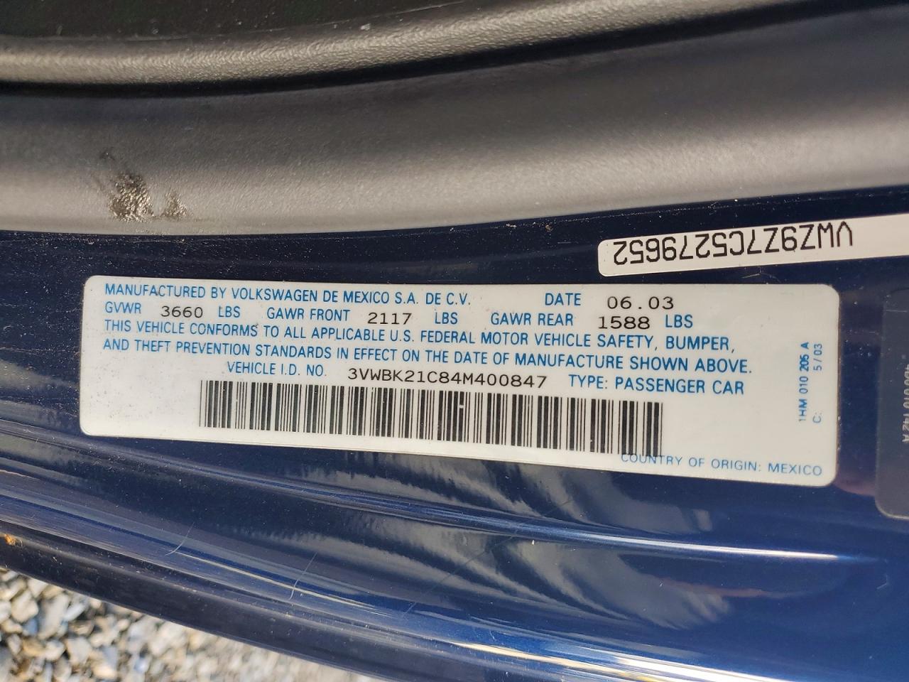 2004 VOLKSWAGEN NEW BEETLE GL photo 12