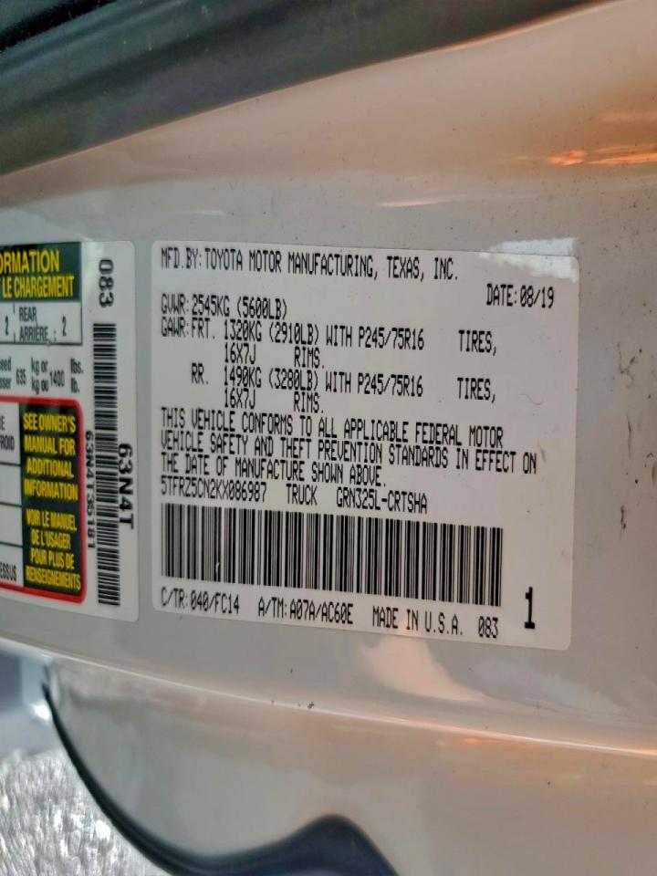 2019 TOYOTA TACOMA ACCESS CAB photo 12