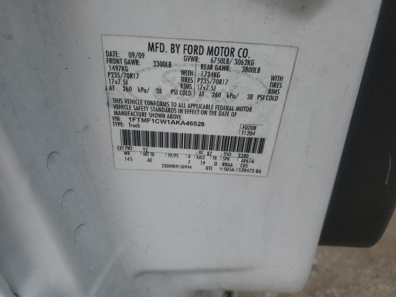 2010 FORD F150 photo 12