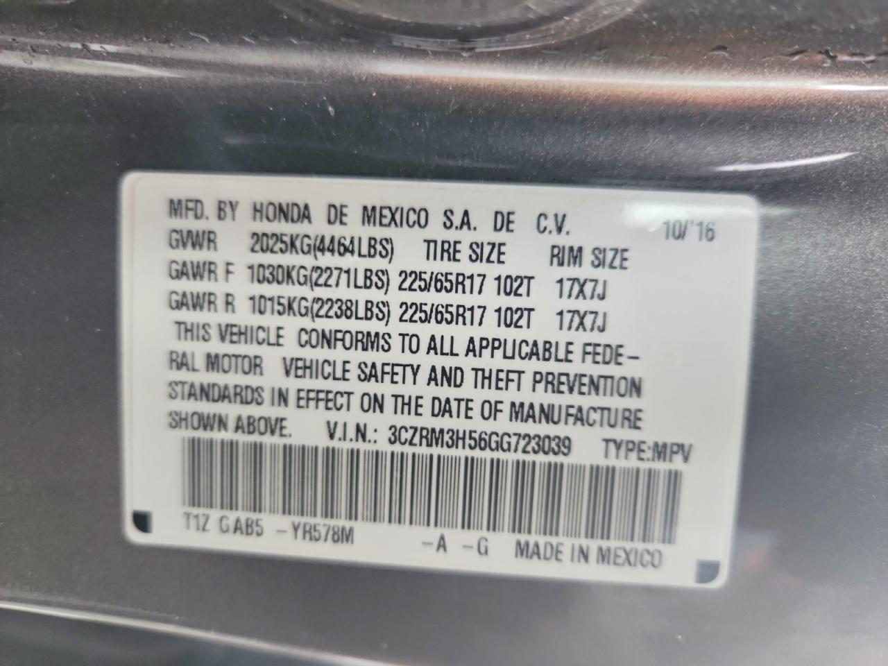 2016 HONDA CR-V EX photo 12