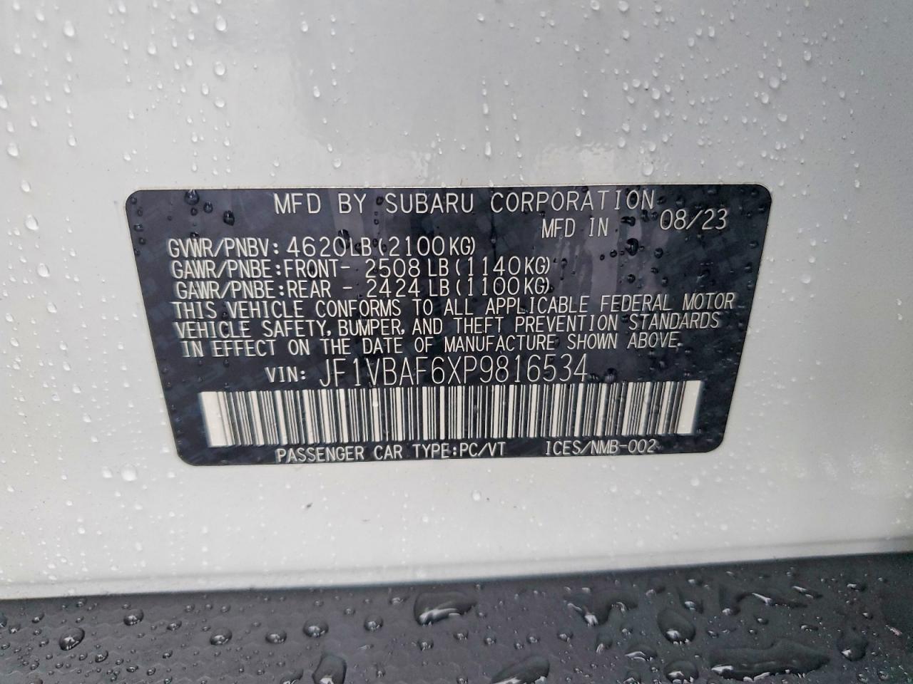 2023 SUBARU WRX PREMIUM photo 12