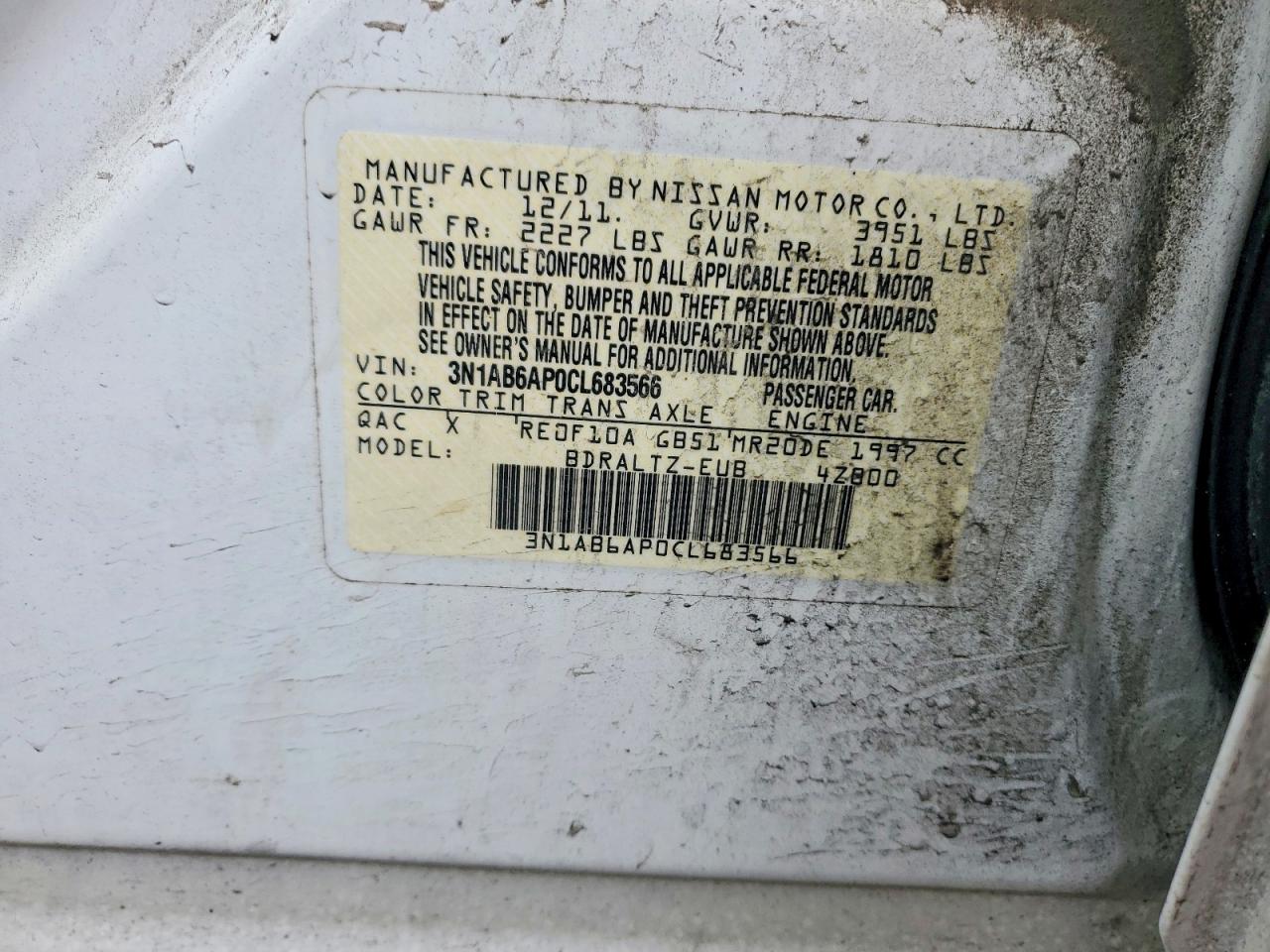 2012 NISSAN SENTRA 2.0 photo 12