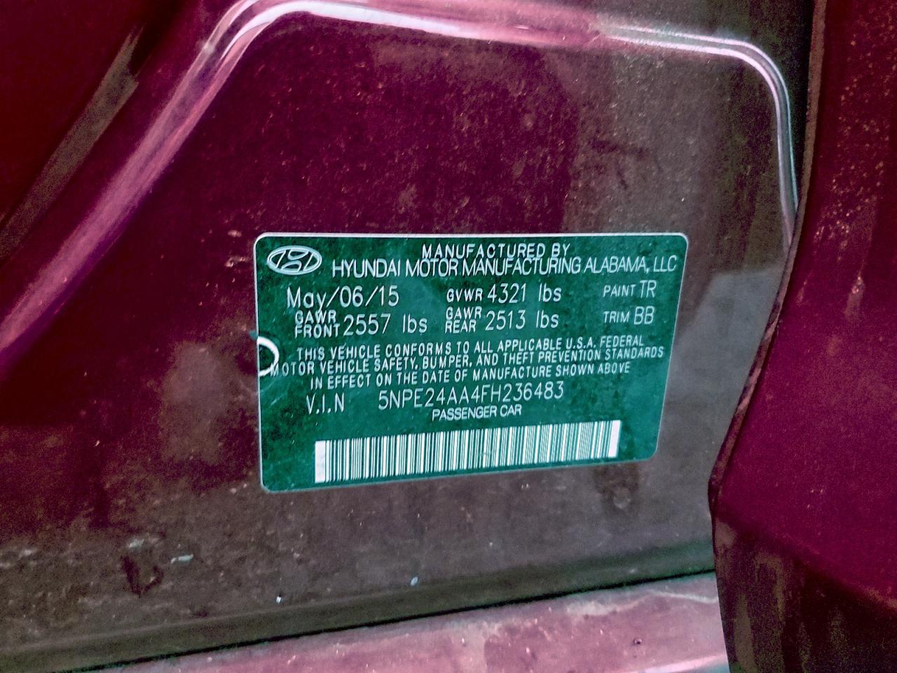 2015 HYUNDAI SONATA ECO photo 12