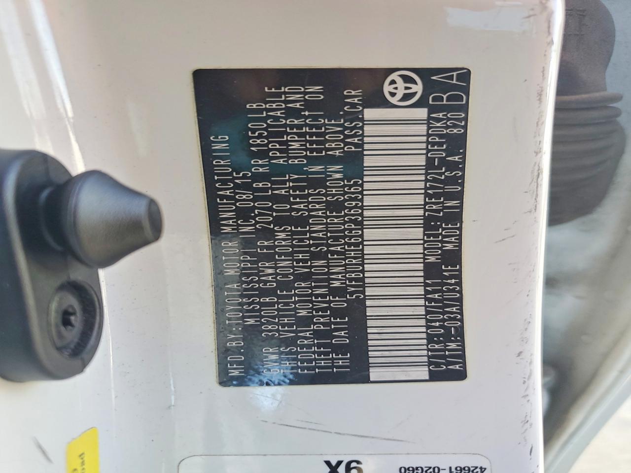 2016 TOYOTA COROLLA L photo 25