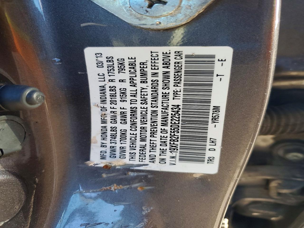 2013 HONDA CIVIC LX photo 12