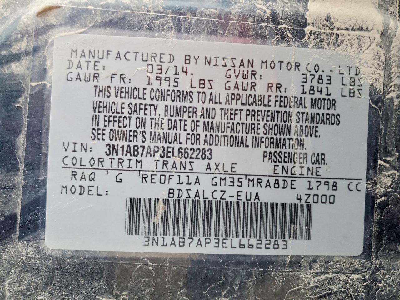 2014 NISSAN SENTRA S photo 12