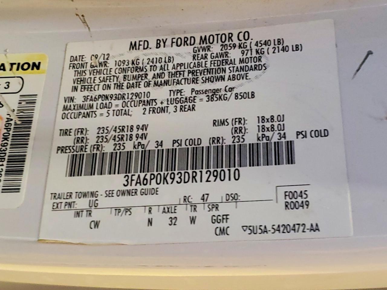 2013 FORD FUSION TITANIUM photo 23