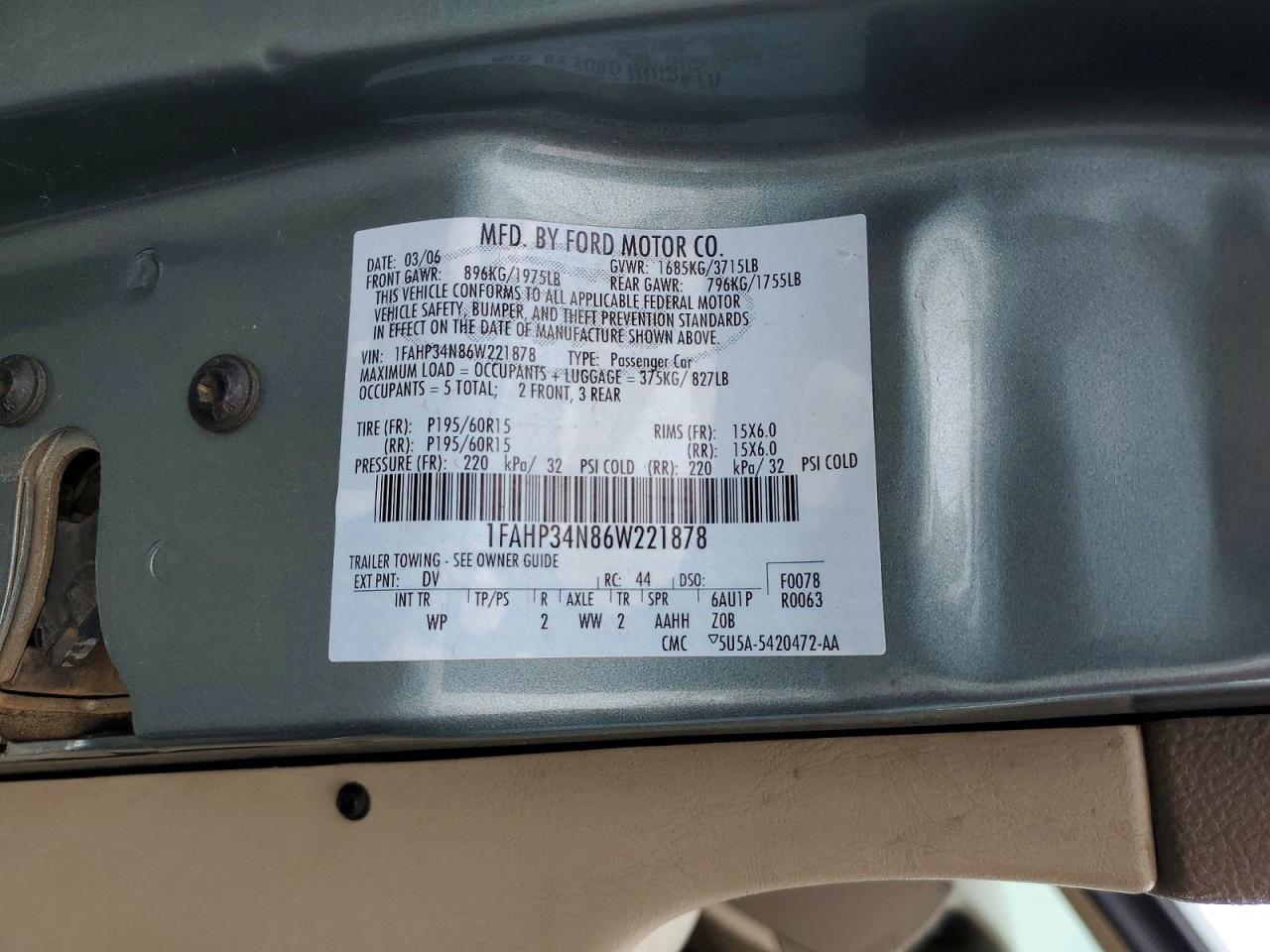 2006 FORD FOCUS ZX4 photo 12
