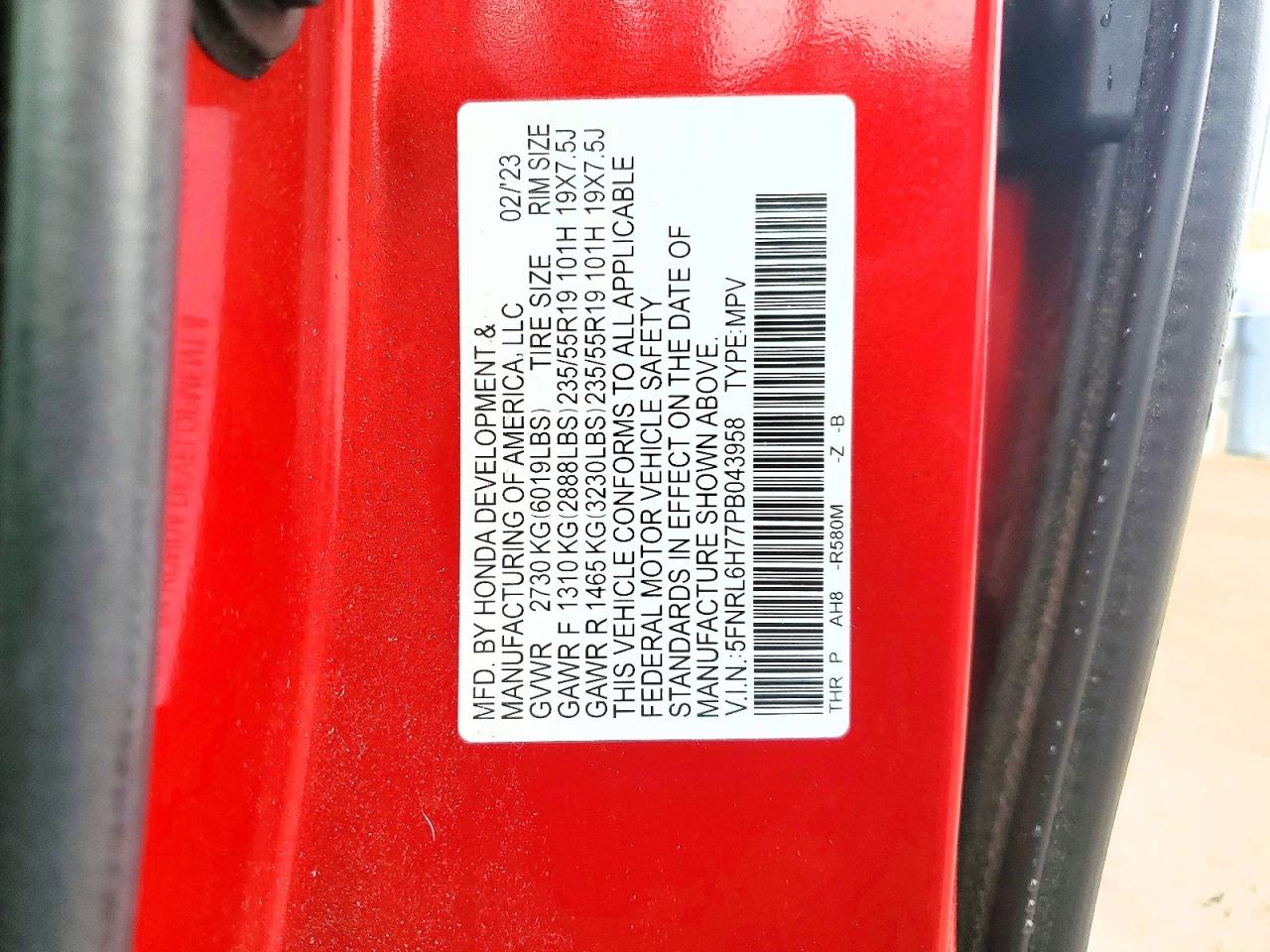 2023 HONDA ODYSSEY SPORT-L photo 13