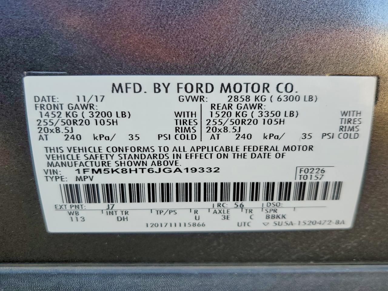 2018 FORD EXPLORER PLATINUM photo 23