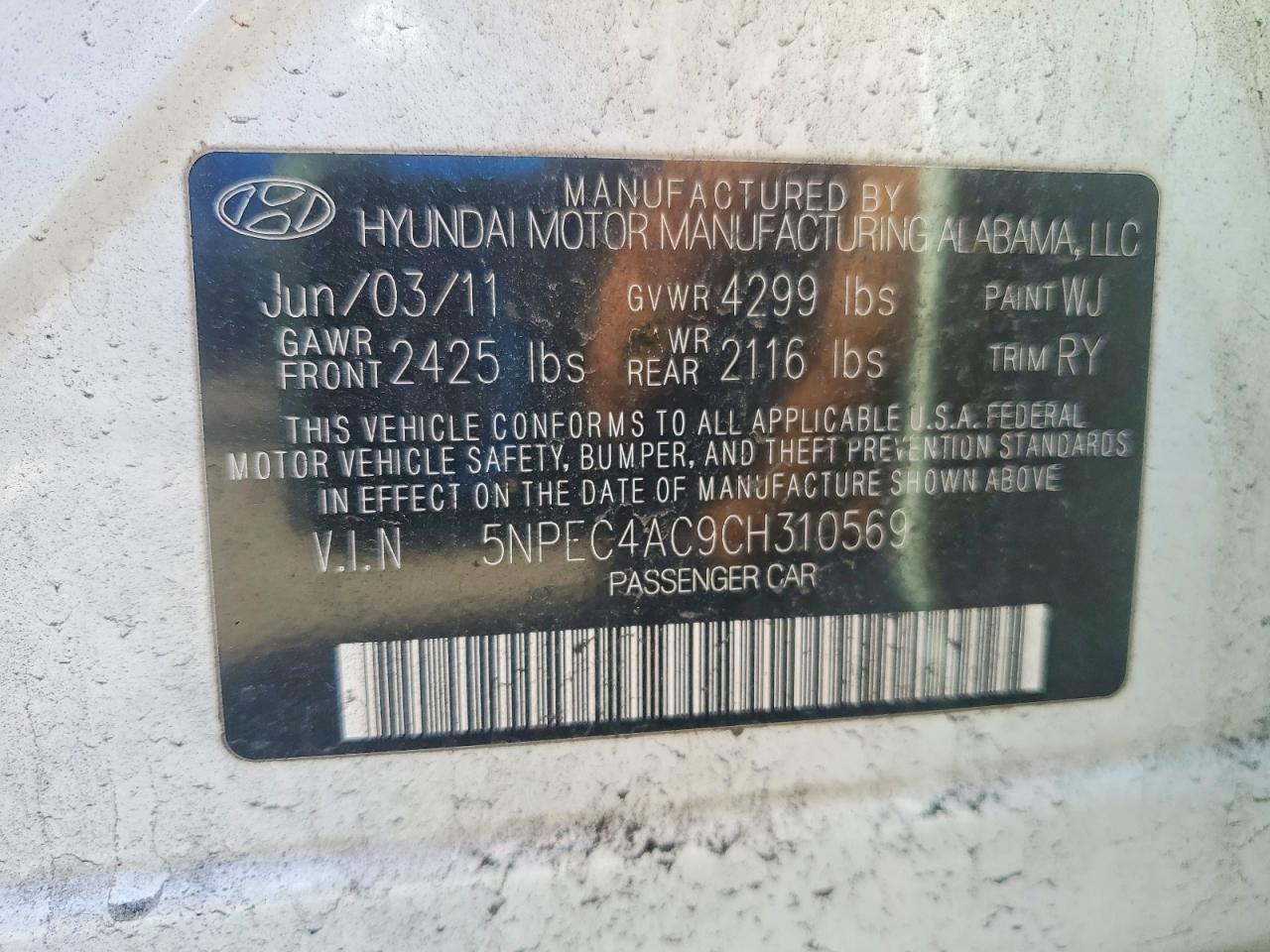 2012 HYUNDAI SONATA SE photo 23