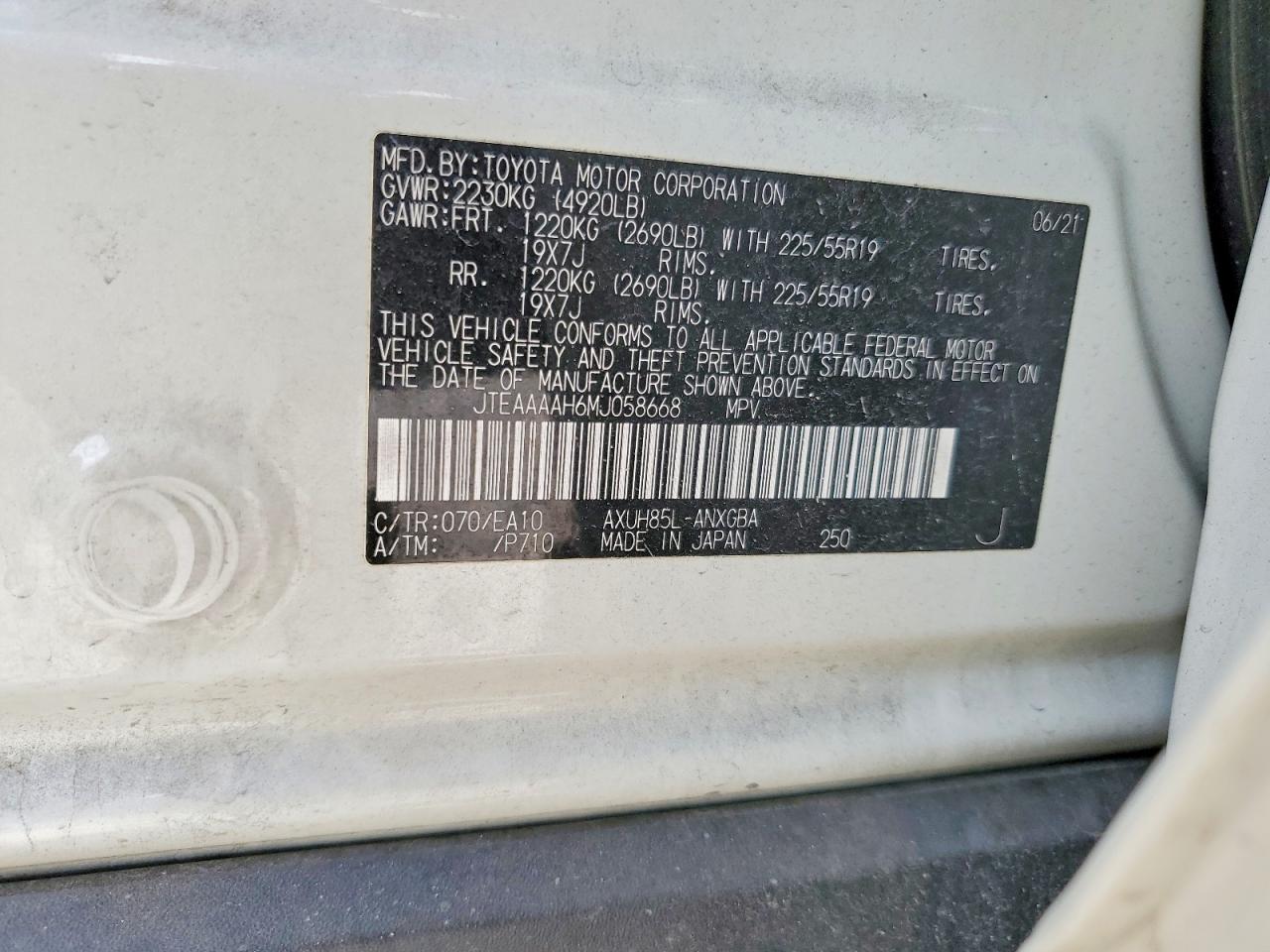 2021 TOYOTA VENZA LE photo 14