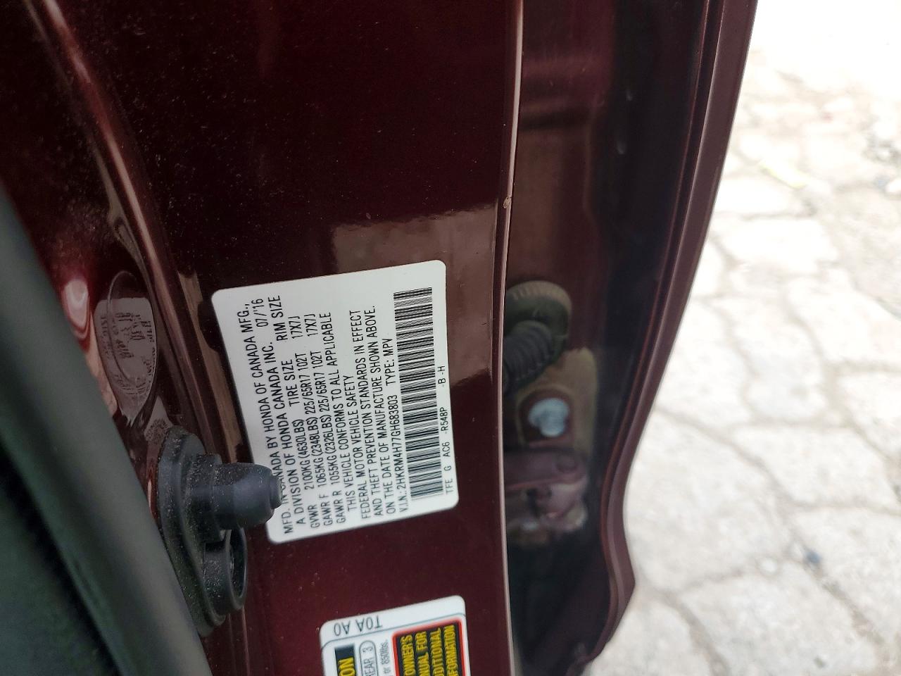 2016 HONDA CR-V EXL photo 13