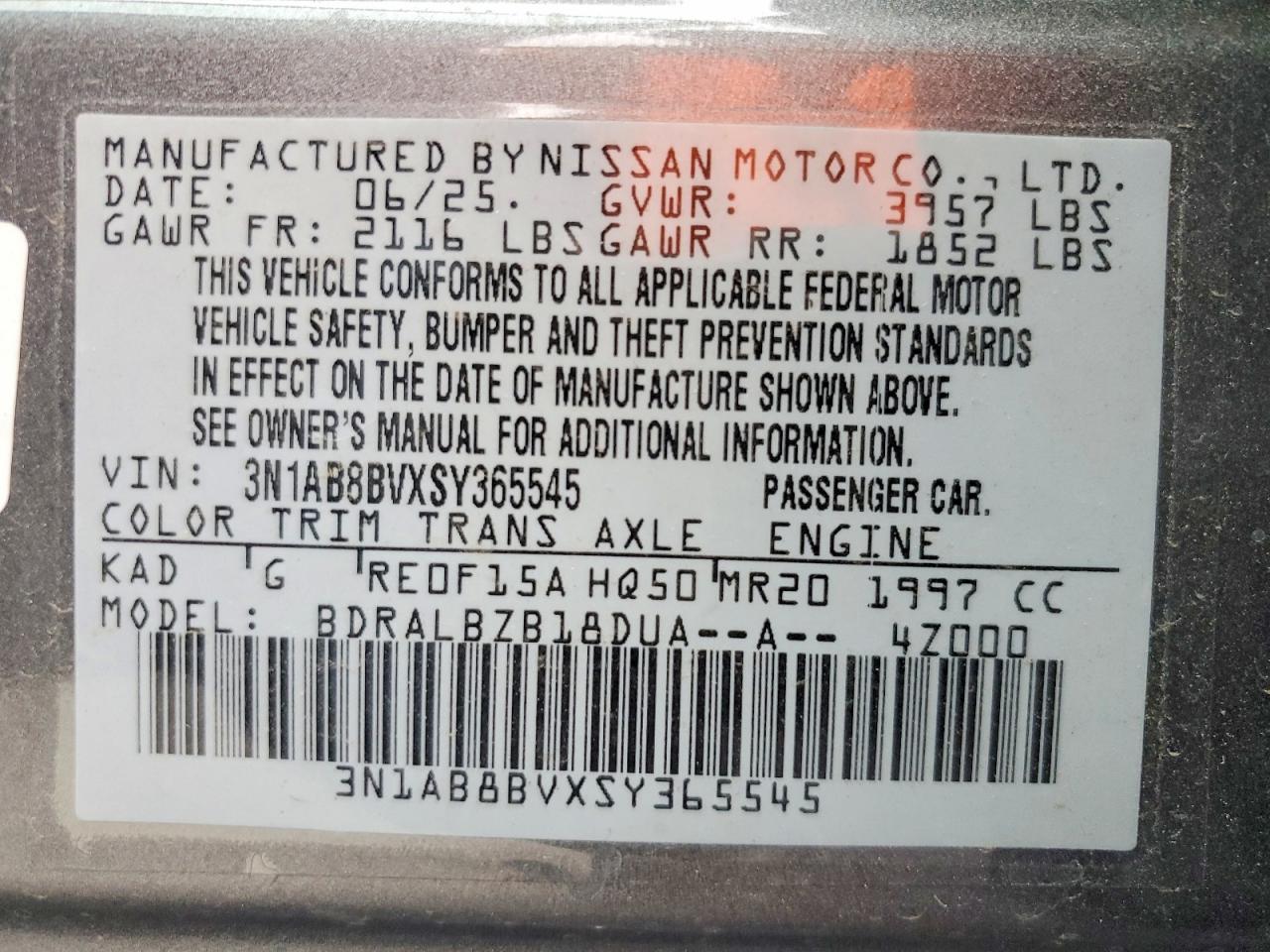 2025 NISSAN SENTRA S photo 25