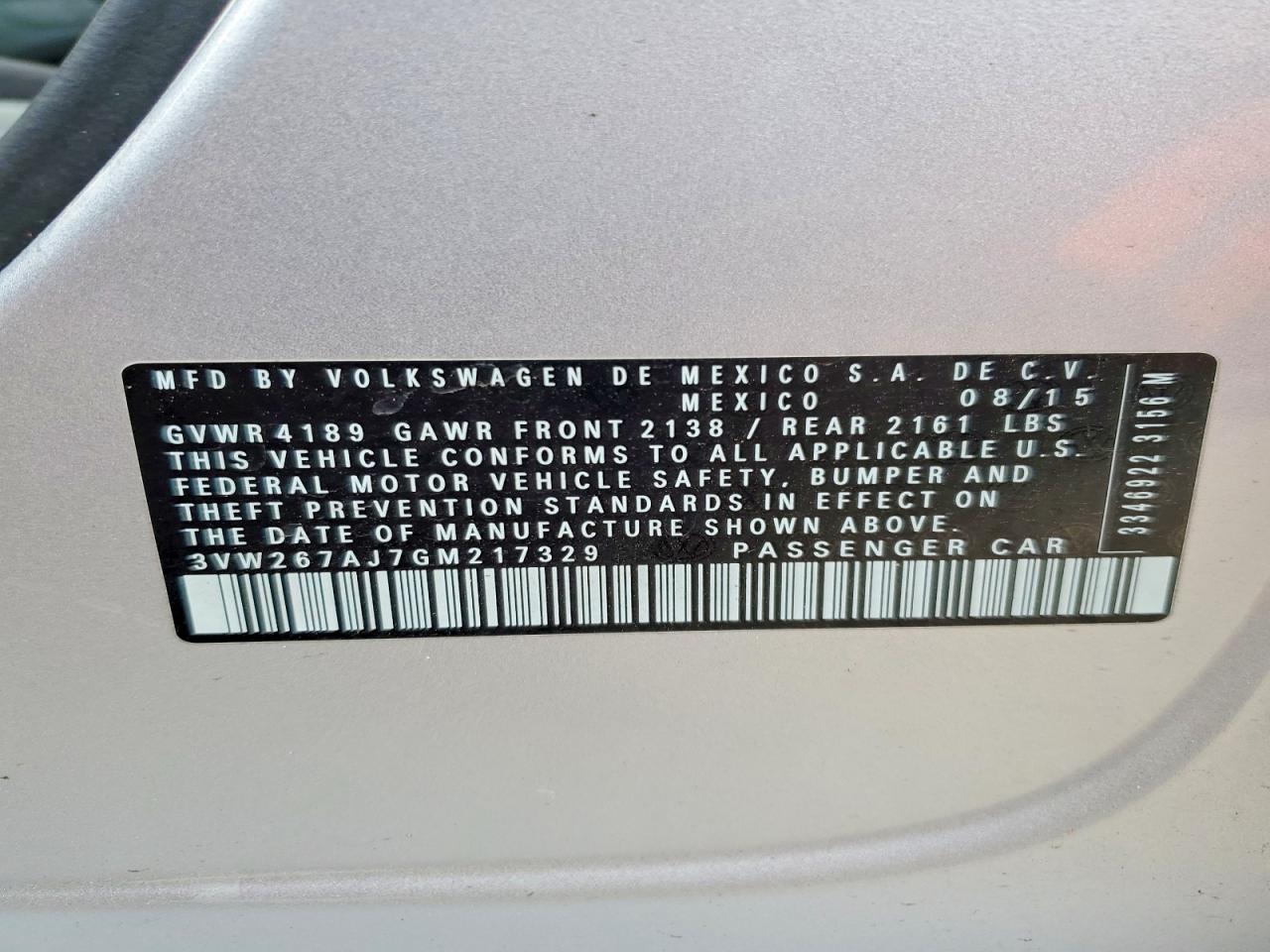 2016 VOLKSWAGEN JETTA S photo 13