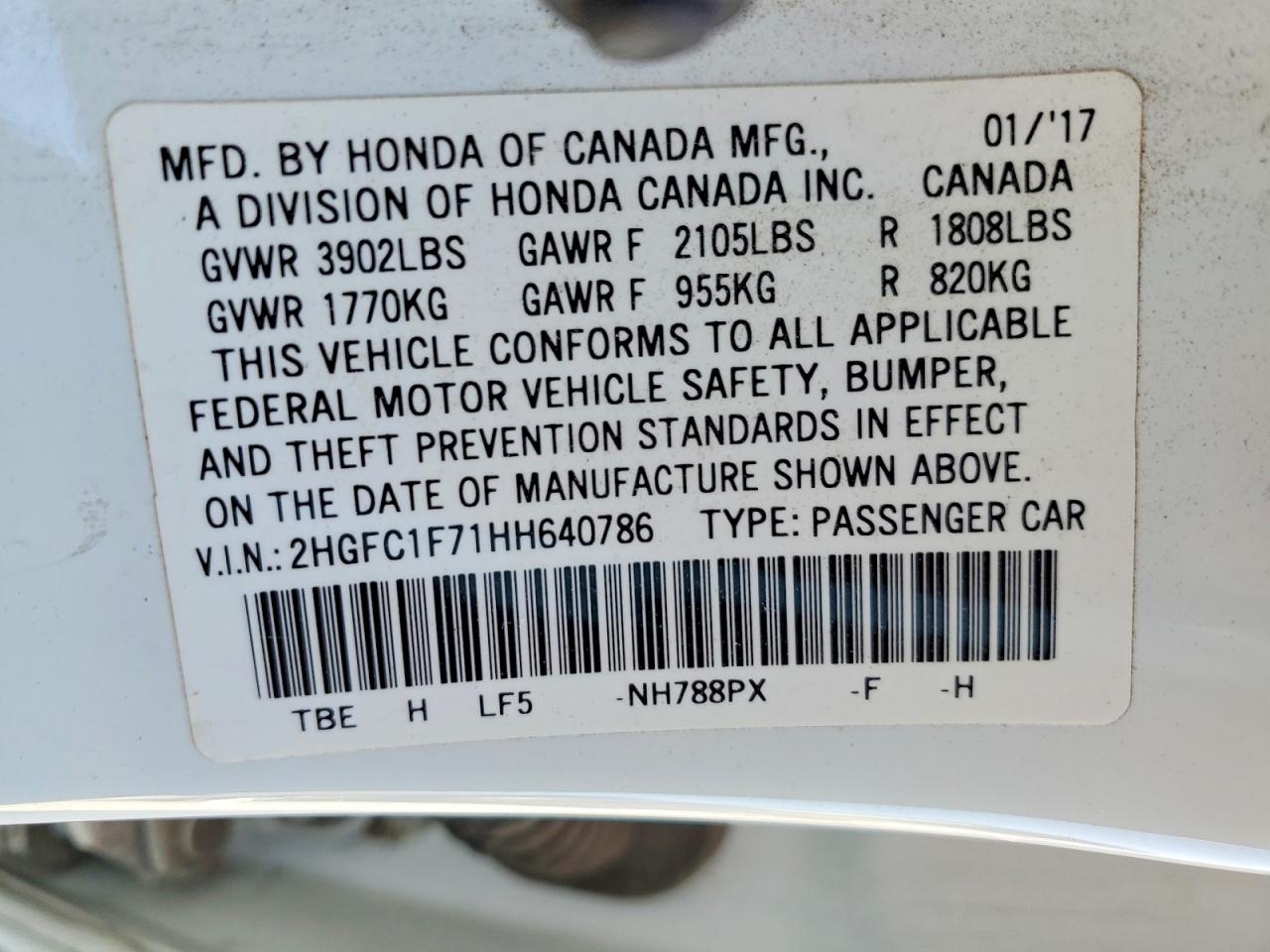 2017 HONDA CIVIC EXL photo 23