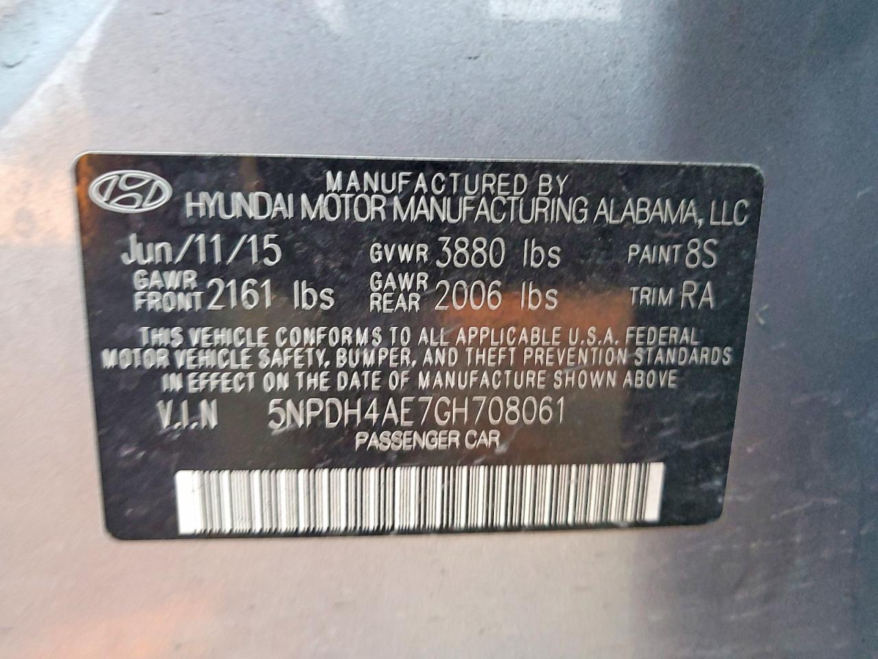 2016 HYUNDAI ELANTRA SE photo 12