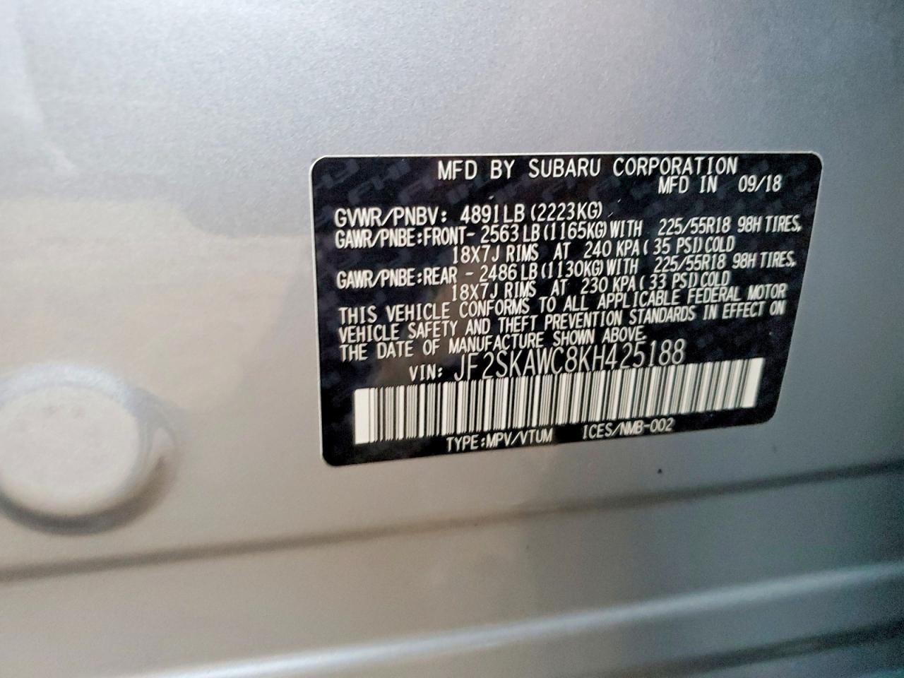 2019 SUBARU FORESTER TOURING photo 25