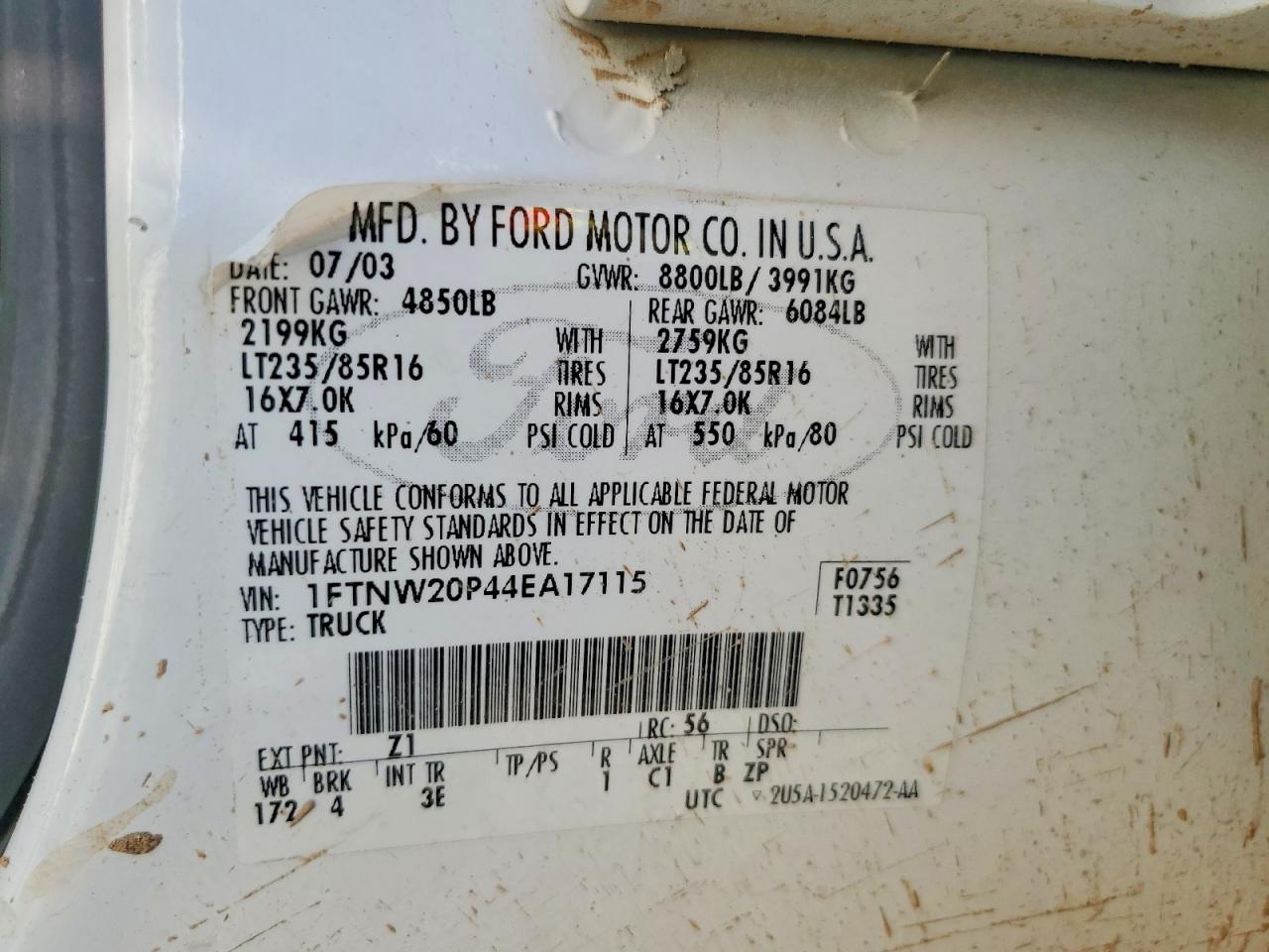 2004 FORD F250 SUPER DUTY photo 12