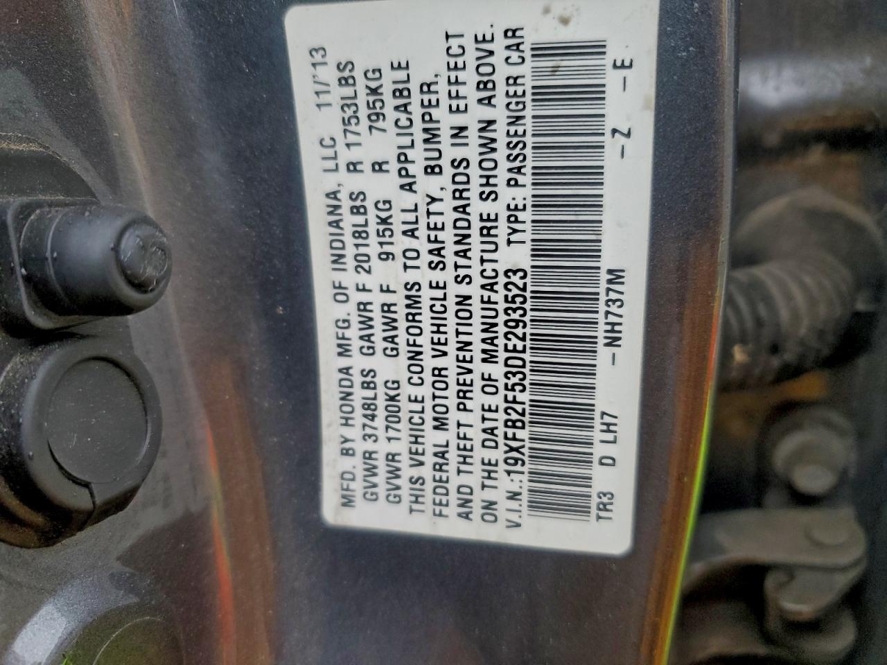 2013 HONDA CIVIC LX photo 25