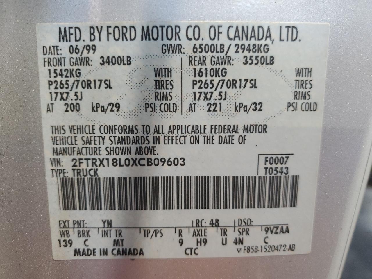 1999 FORD F150 photo 12