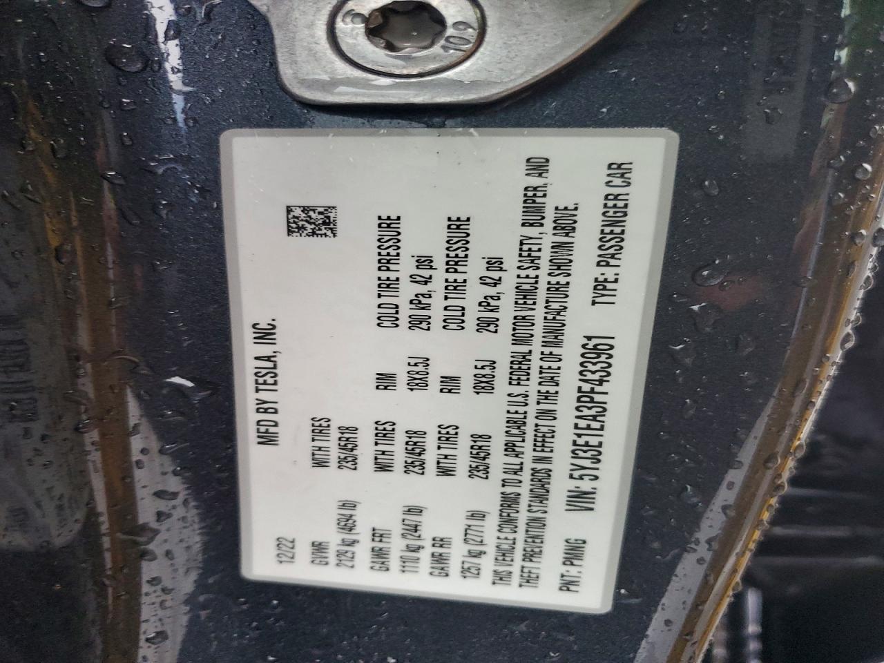 2023 TESLA MODEL 3 photo 23
