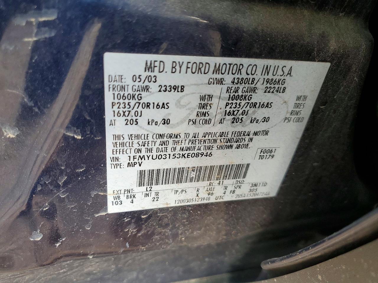 2003 FORD ESCAPE XLT photo 13