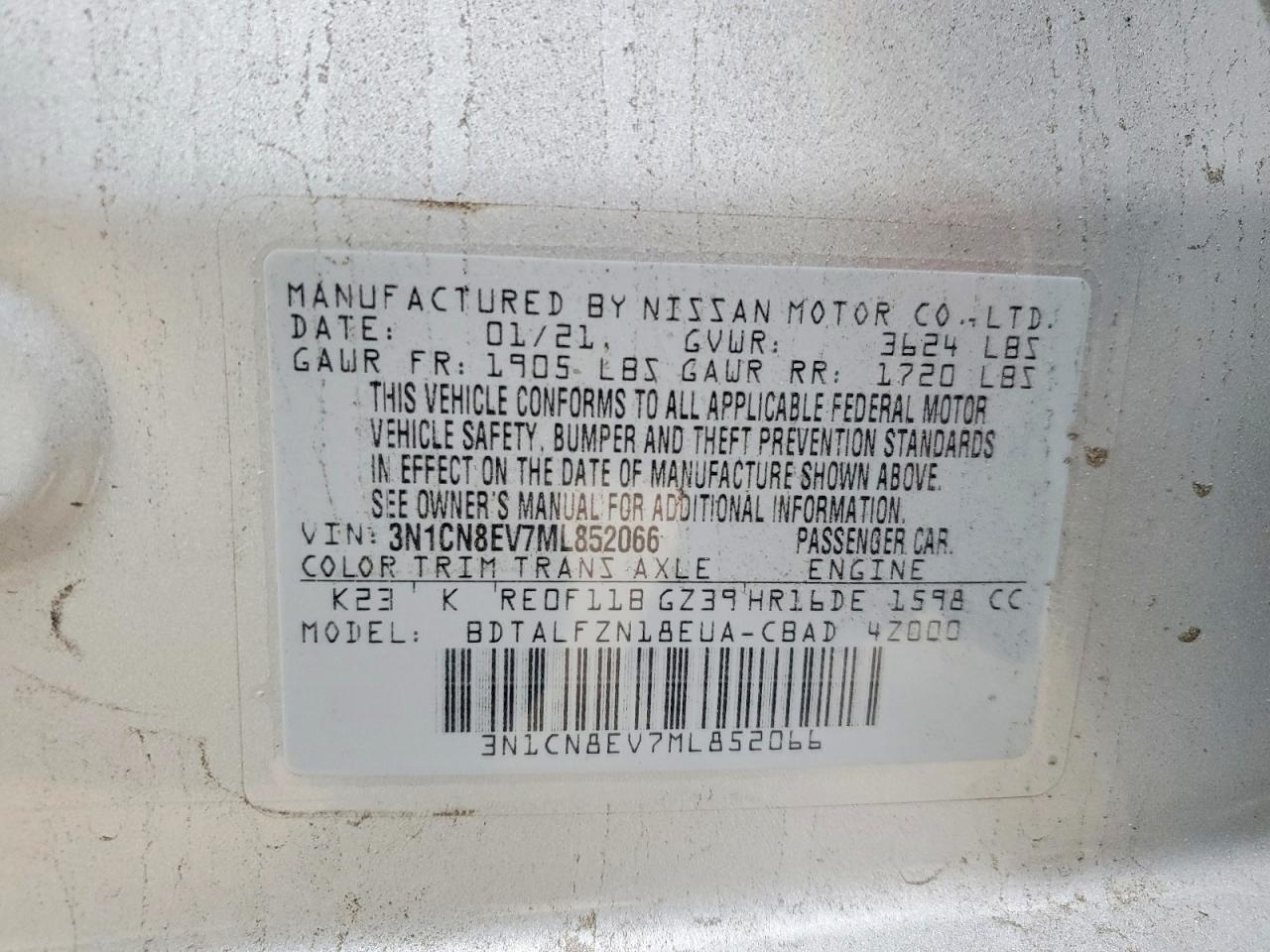 2021 NISSAN VERSA SV photo 34