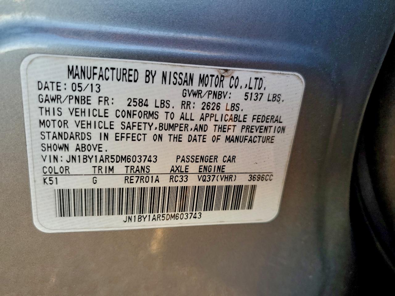 2013 INFINITI M37 X photo 12