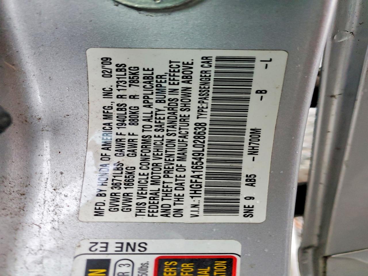 2009 HONDA CIVIC LX photo 25