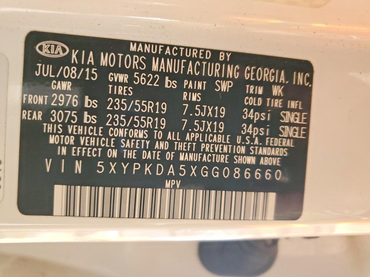 2016 KIA SORENTO SX LIMITED V6 photo 25