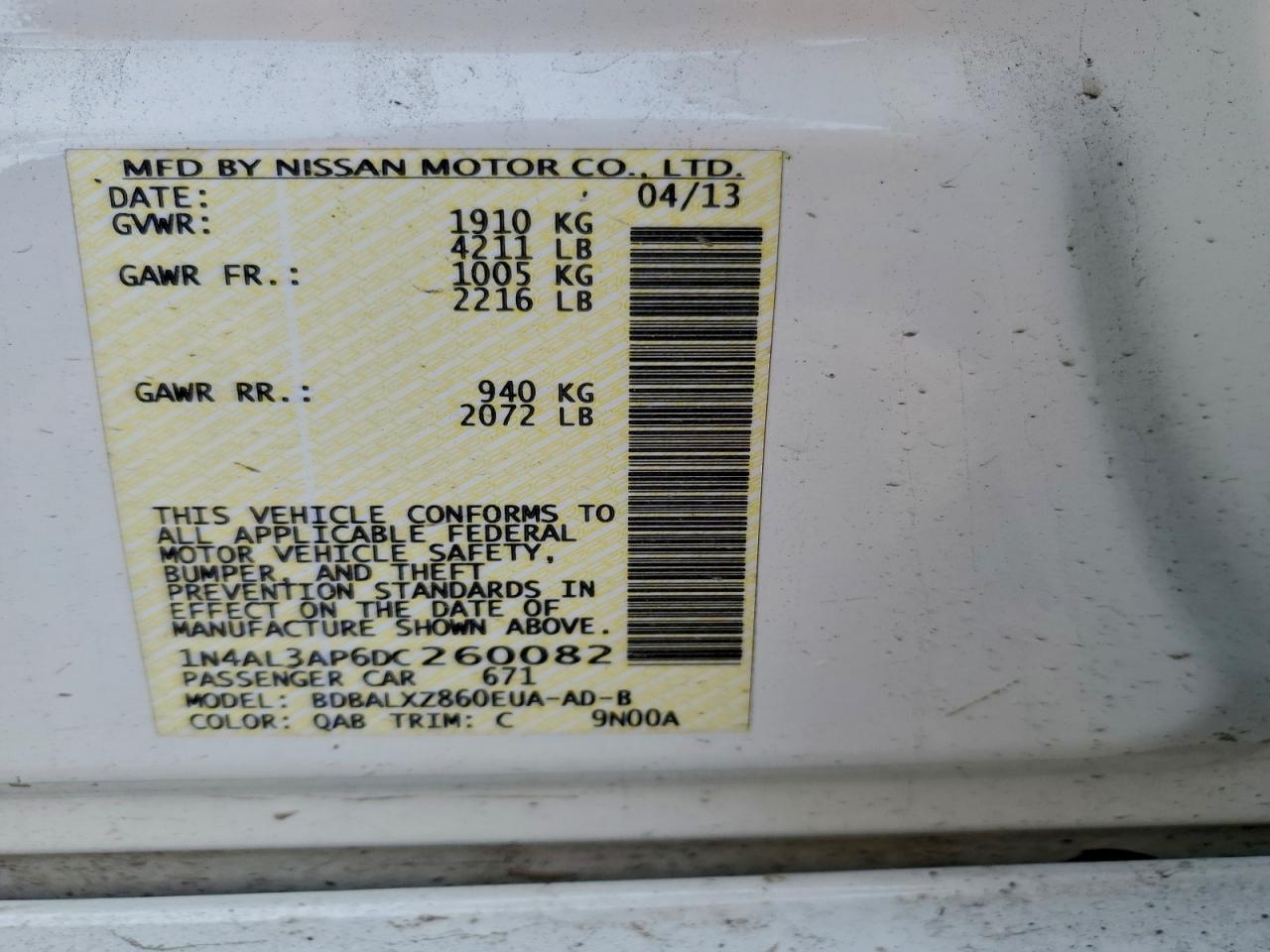 2013 NISSAN ALTIMA 2.5 photo 12