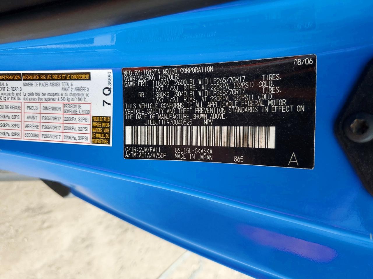 2007 TOYOTA FJ CRUISER BASE photo 23