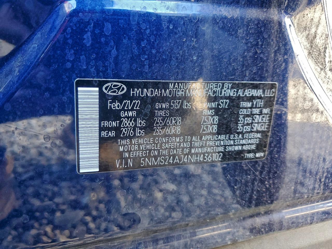2022 HYUNDAI SANTA FE SEL photo 37