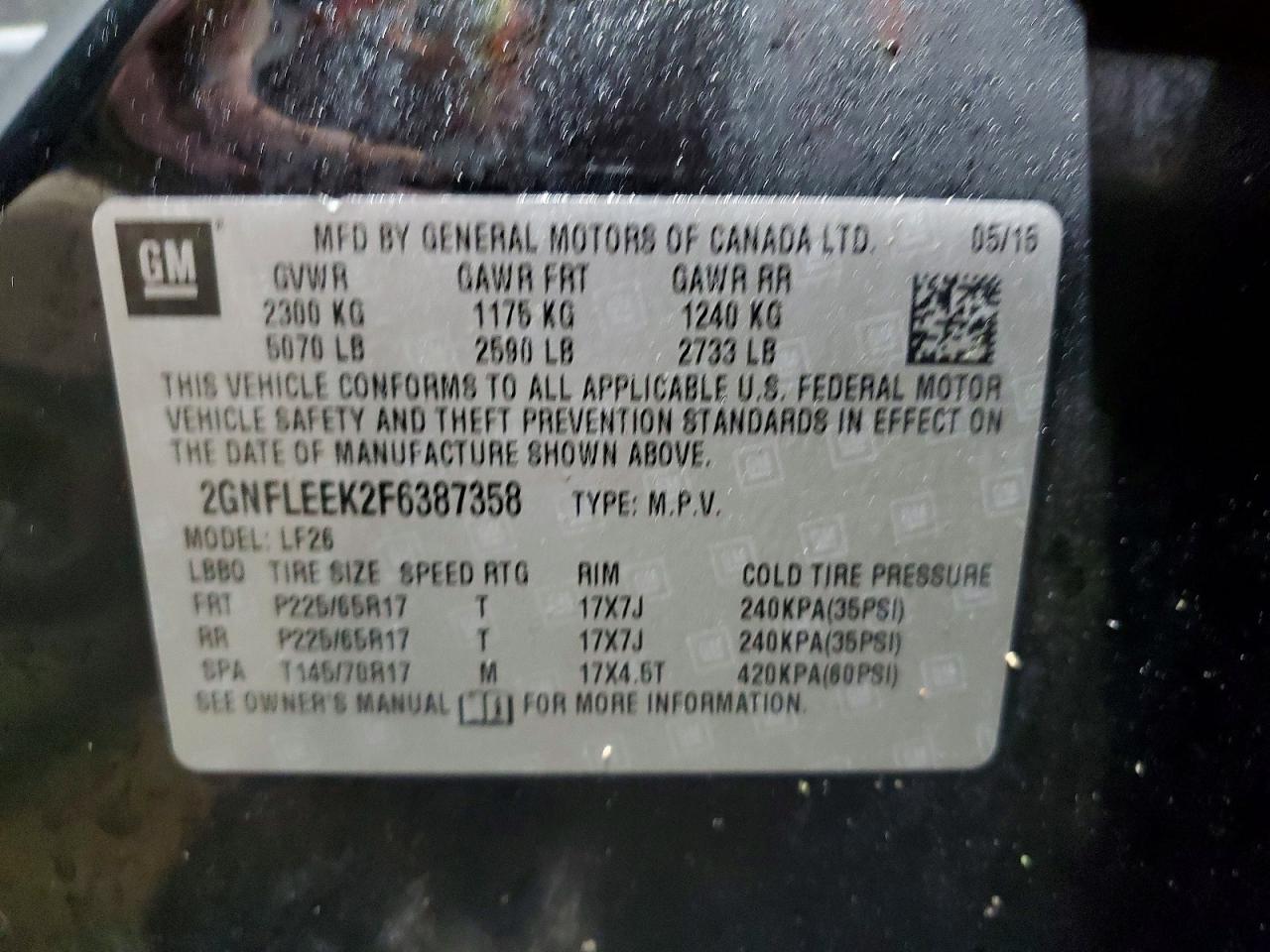 2015 CHEVROLET EQUINOX LS photo 25