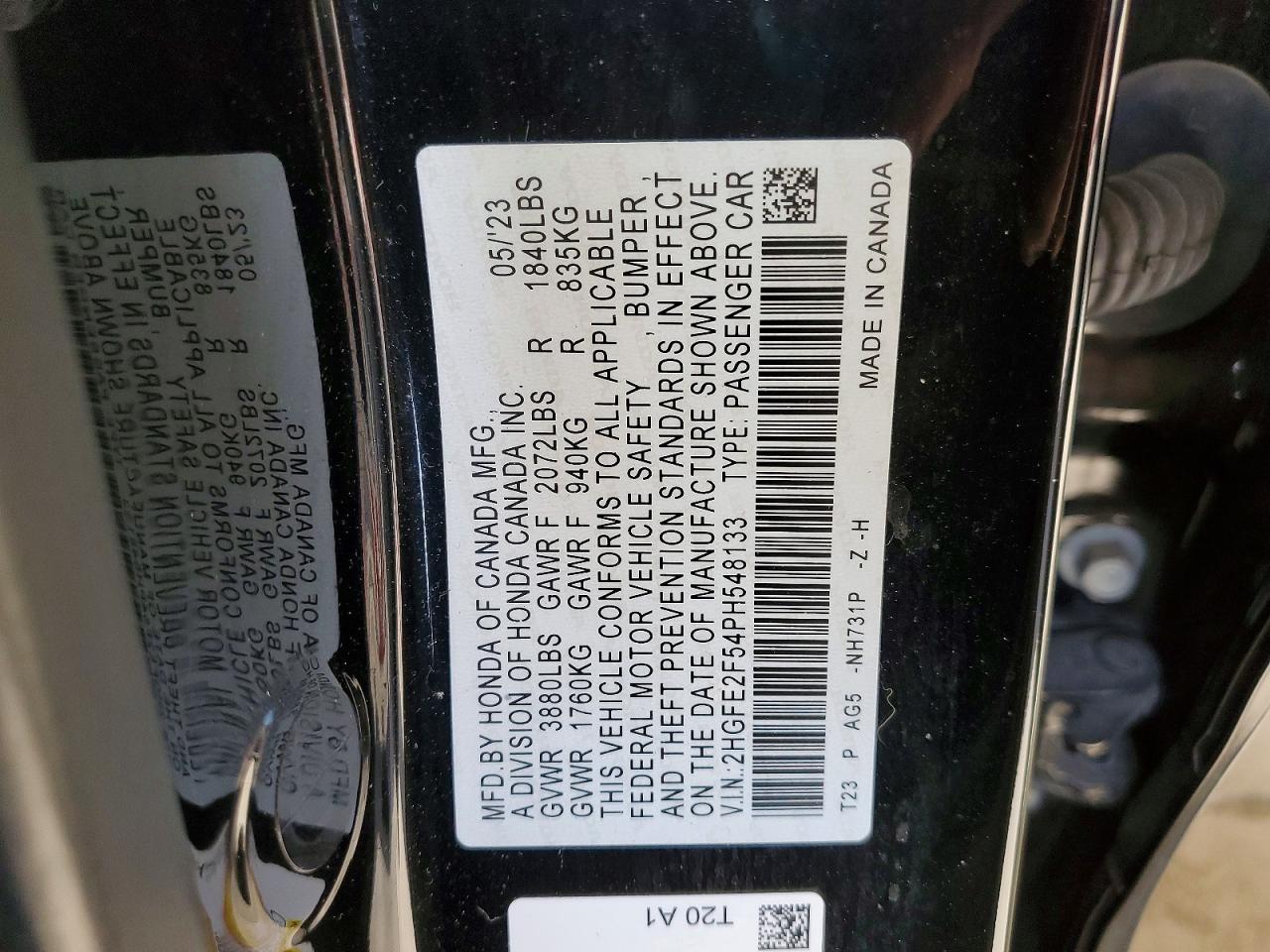 2023 HONDA CIVIC SPORT photo 12