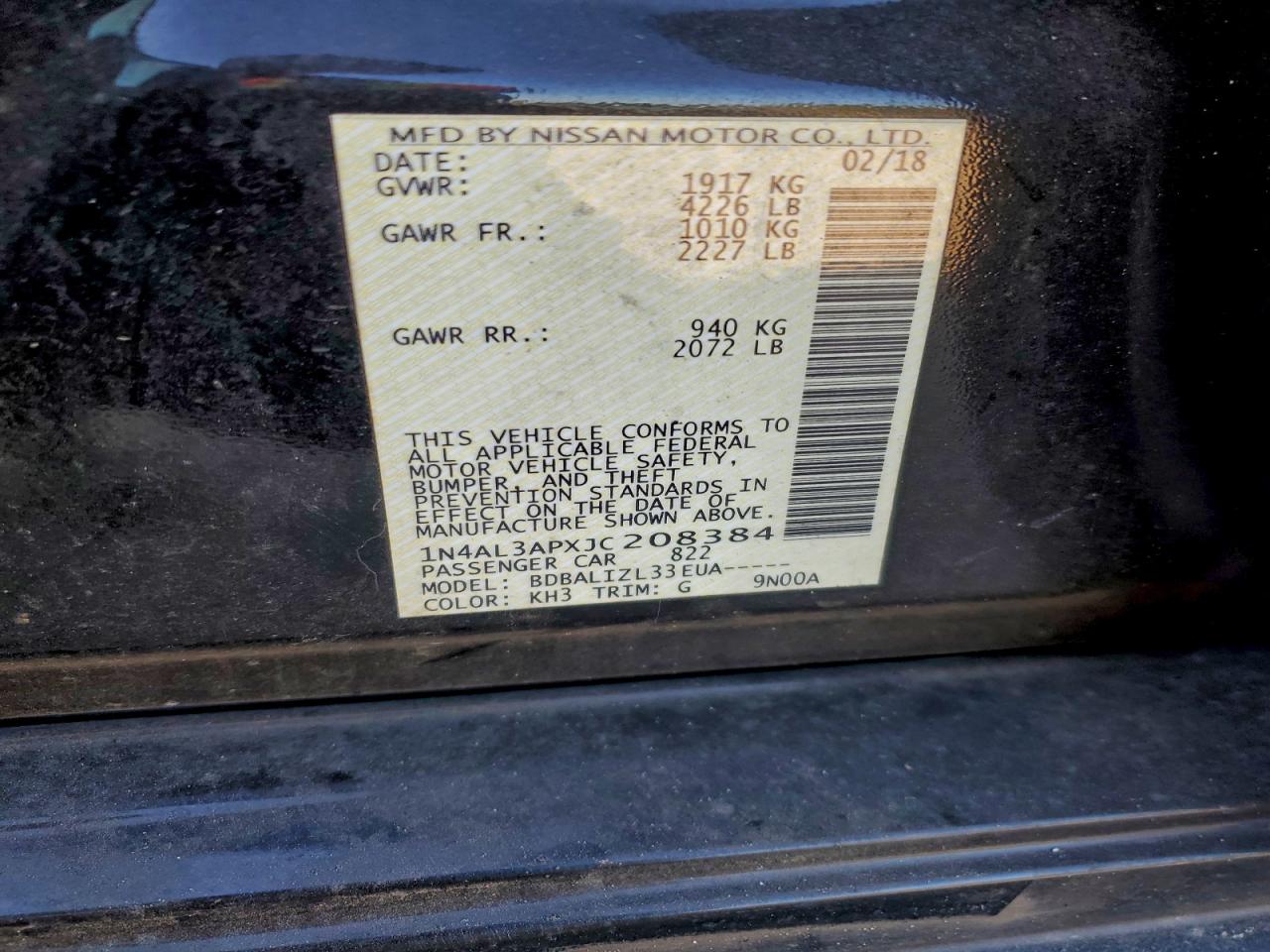 2018 NISSAN ALTIMA 2.5 photo 34