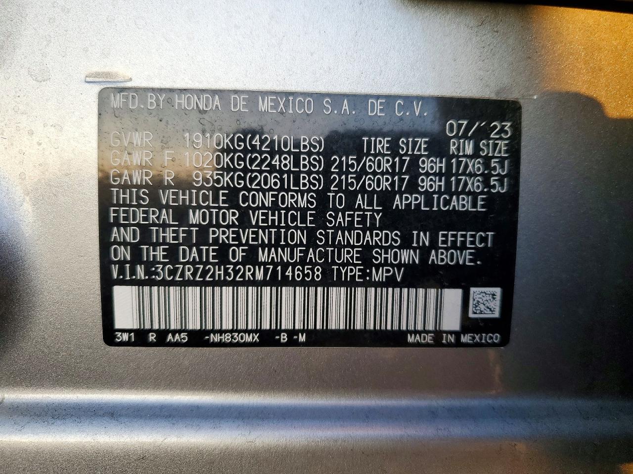 2024 HONDA HR-V LX photo 25