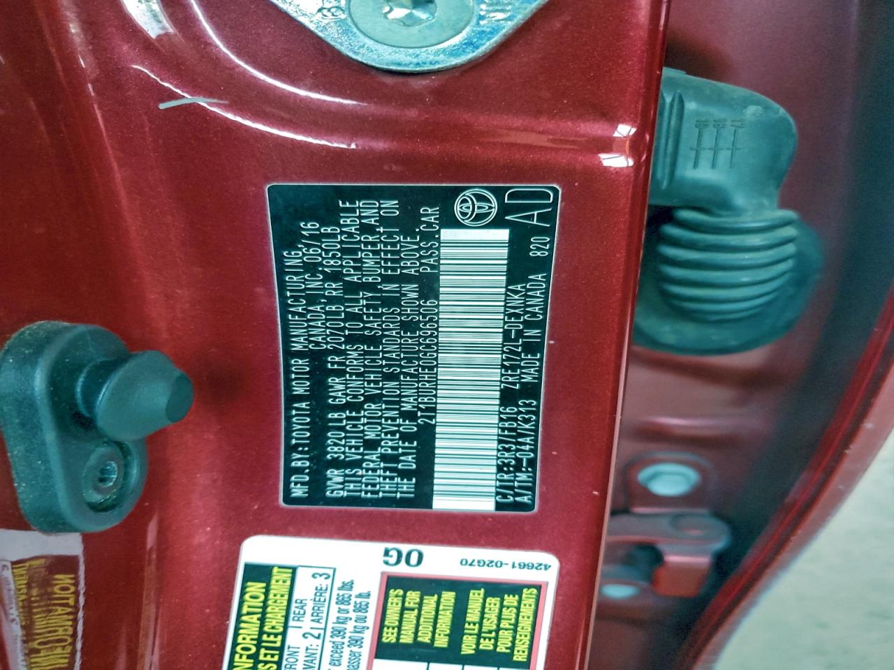 2016 TOYOTA COROLLA L photo 25