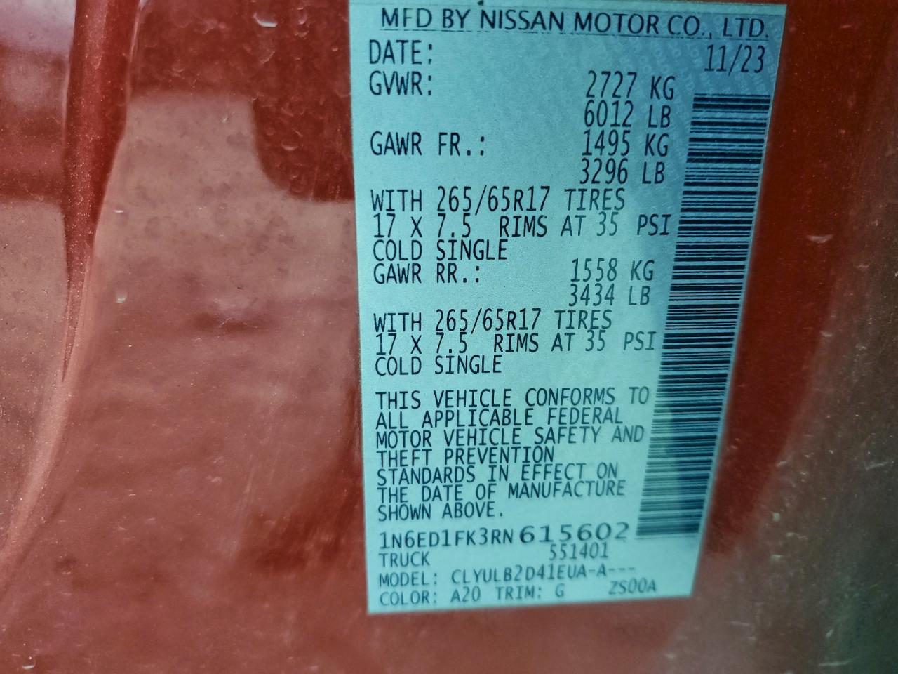 2024 NISSAN FRONTIER SV photo 25