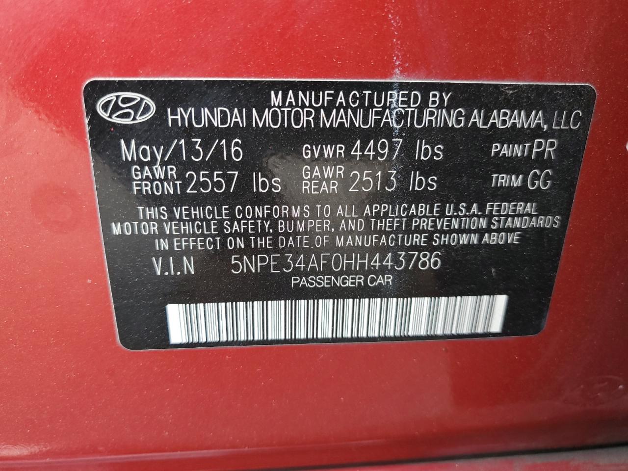 2017 HYUNDAI SONATA SPORT photo 23