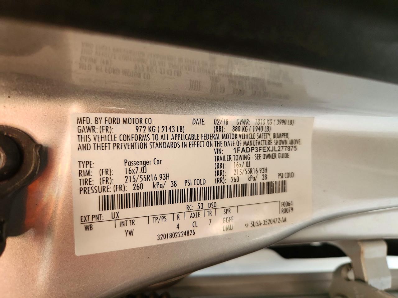 2018 FORD FOCUS SE photo 23