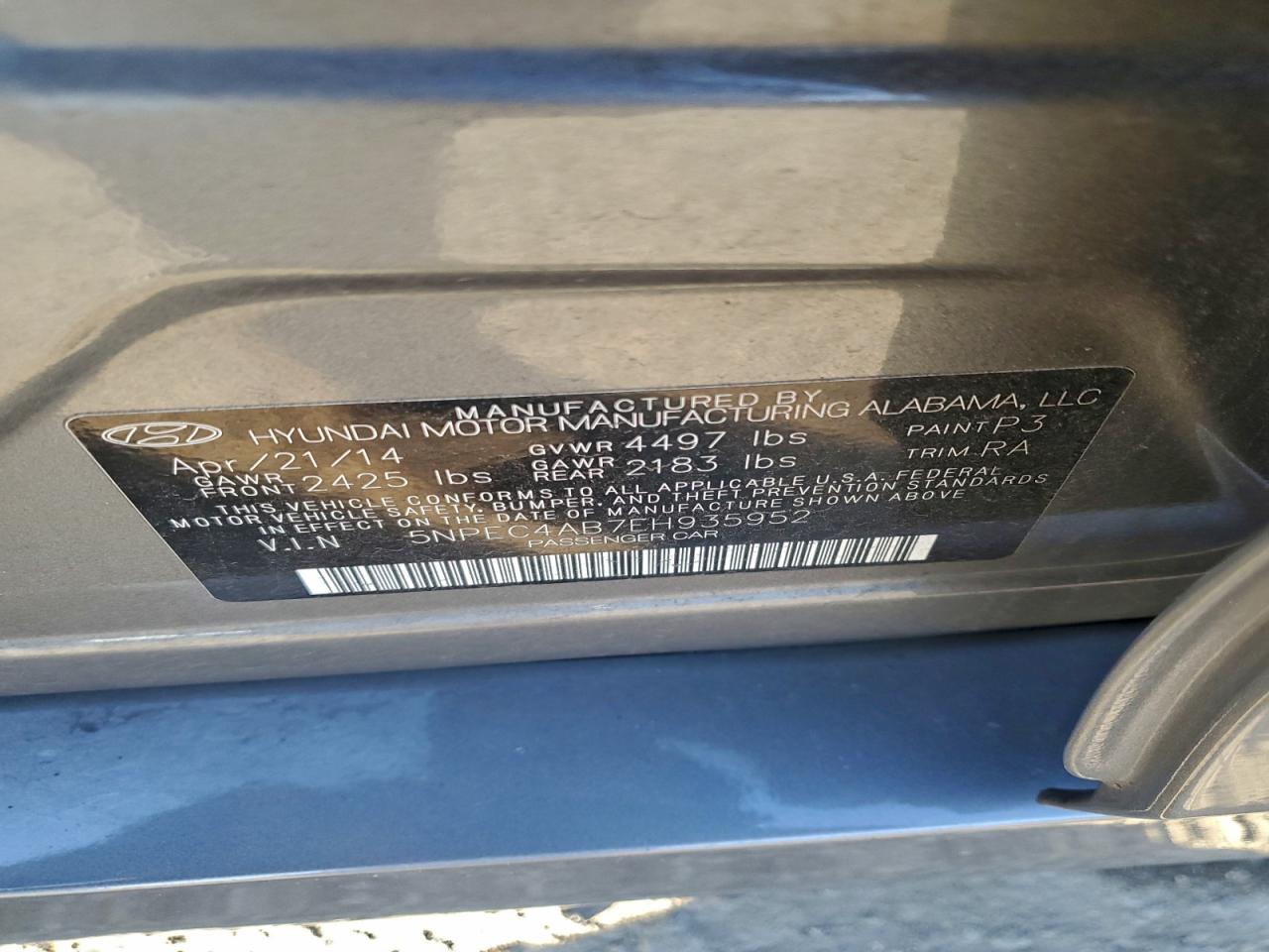 2014 HYUNDAI SONATA SE photo 12
