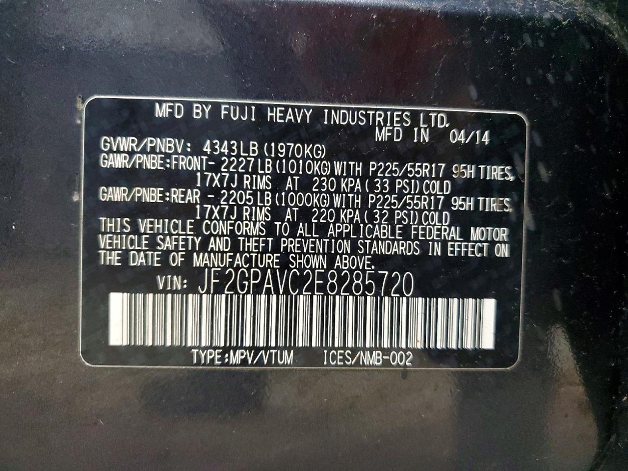 2014 SUBARU XV CROSSTREK 2.0 PREMIUM photo 25