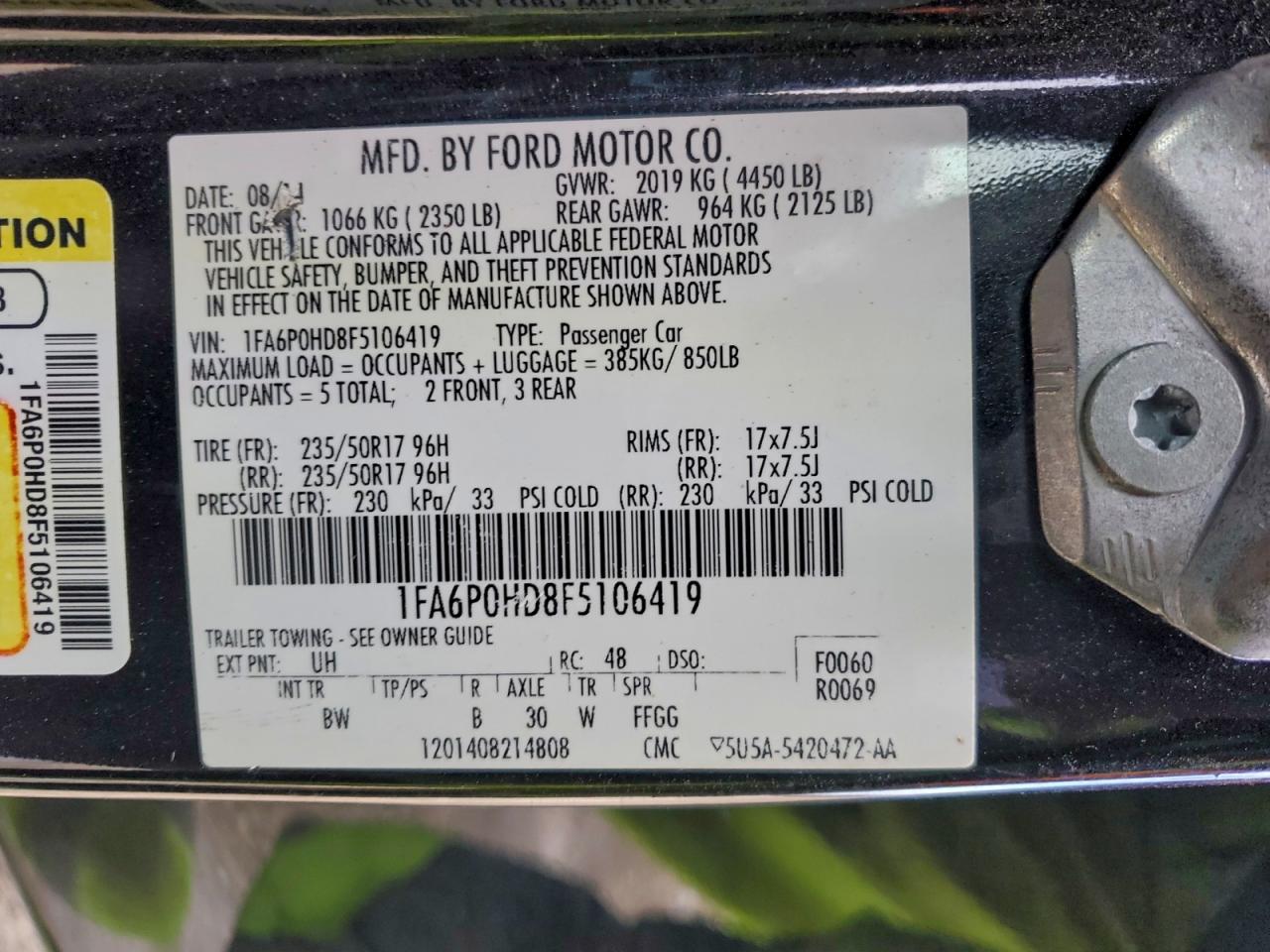 2015 FORD FUSION SE photo 12