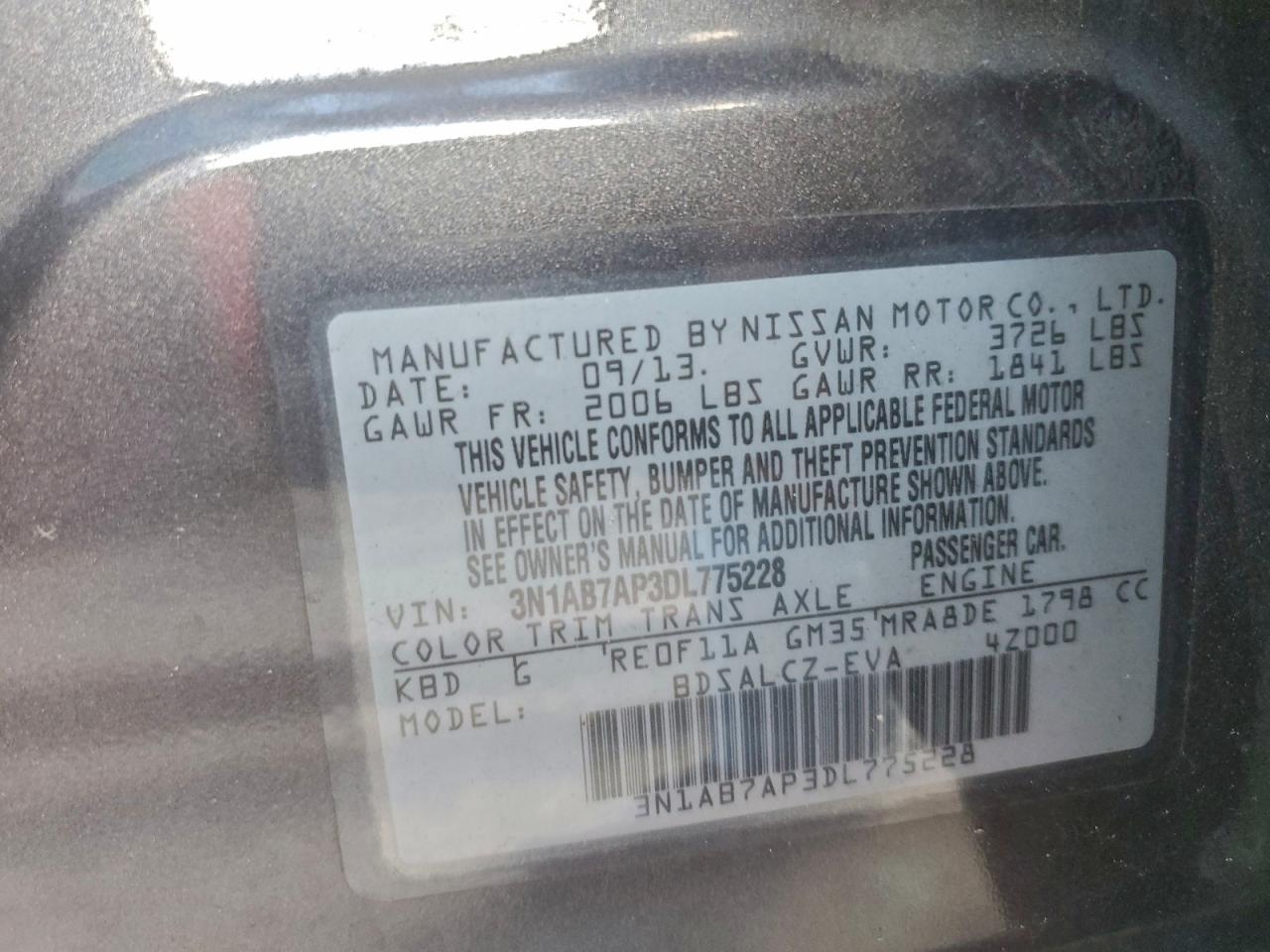 2013 NISSAN SENTRA S photo 12